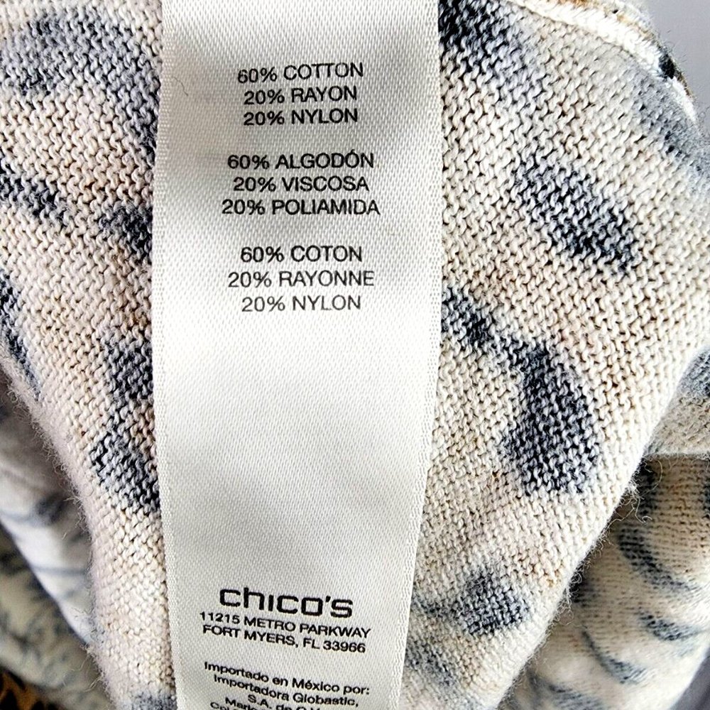 Chico's Leopard Cheetah Print Long Sleeve Open Front Cardigan - size 1 (M) - Picture 9 of 9